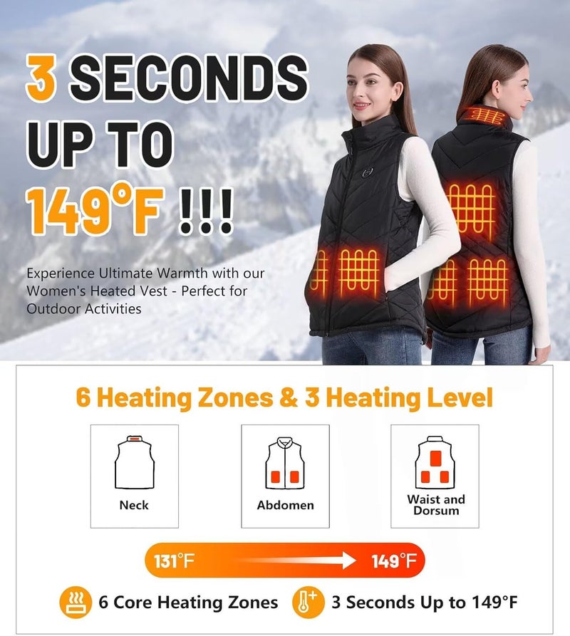 CANBORY Store Heated Vest Women with Battery Pack Included, 5IN1 Controller Warming Slim Fit Electric Heating Jacket Vests - Image 3